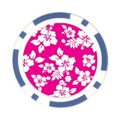 Pink Hawaiian Flowers Poker Chip Card Guard from ArtsNow.com Back