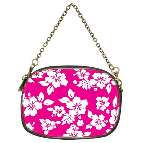 Pink Hawaiian Flowers Chain Purse (One Side) from ArtsNow.com Front