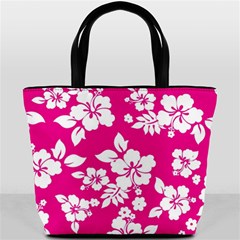 Pink Hawaiian Flowers Bucket Bag from ArtsNow.com Front