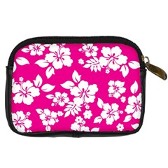 Pink Hawaiian Flowers Digital Camera Leather Case from ArtsNow.com Back