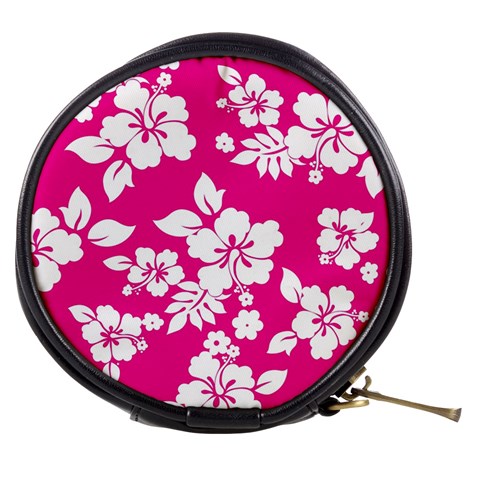 Pink Hawaiian Flowers Mini Makeup Bag from ArtsNow.com Front