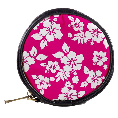 Pink Hawaiian Flowers Mini Makeup Bag from ArtsNow.com Back