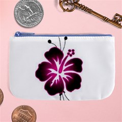 Pink Hawaiian Flower Large Coin Purse from ArtsNow.com Front