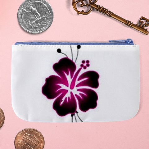 Pink Hawaiian Flower Large Coin Purse from ArtsNow.com Back