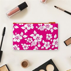 Pink Hawaiian Flowers Cosmetic Bag (Small) from ArtsNow.com Back