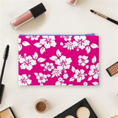 Pink Hawaiian Flowers Cosmetic Bag (Medium) from ArtsNow.com Back