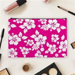 Pink Hawaiian Flowers Cosmetic Bag (Large)