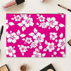 Pink Hawaiian Flowers Cosmetic Bag (XL) from ArtsNow.com Back