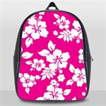 Pink Hawaiian Flowers School Bag (Large)