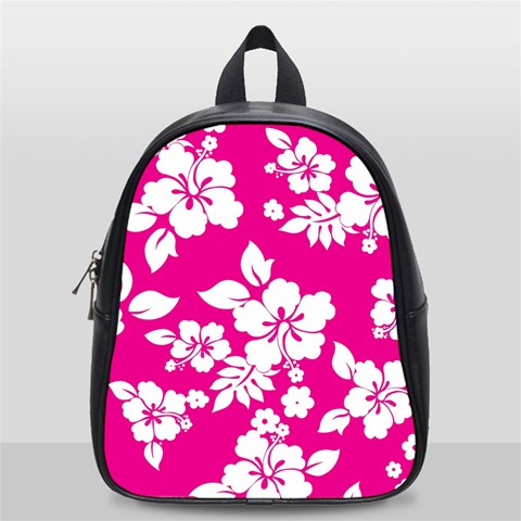 Pink Hawaiian Flowers School Bag (Small) from ArtsNow.com Front