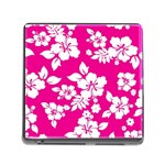 Pink Hawaiian Flowers Memory Card Reader (Square 5 Slot)