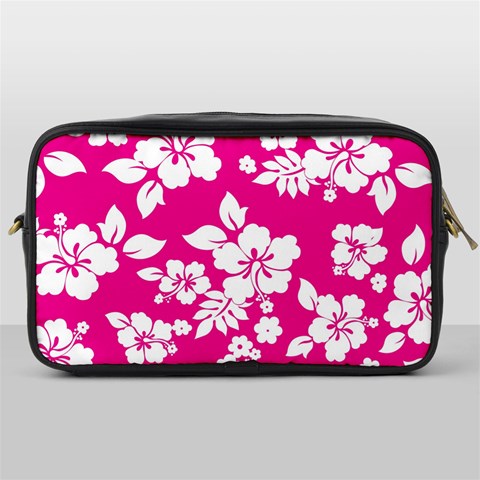 Pink Hawaiian Flowers Toiletries Bag (One Side) from ArtsNow.com Front