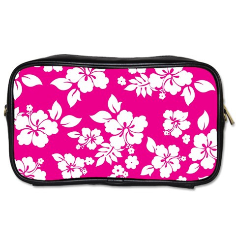 Pink Hawaiian Flowers Toiletries Bag (Two Sides) from ArtsNow.com Front