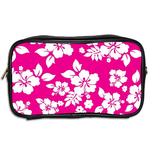 Pink Hawaiian Flowers Toiletries Bag (Two Sides) from ArtsNow.com Back