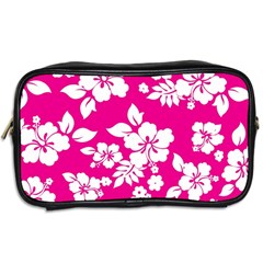 Pink Hawaiian Flowers Toiletries Bag (Two Sides) from ArtsNow.com Back