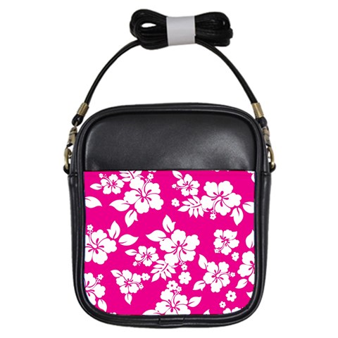 Pink Hawaiian Flowers Girls Sling Bag from ArtsNow.com Front