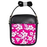 Pink Hawaiian Flowers Girls Sling Bag