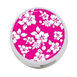 Pink Hawaiian Flowers 4-Port USB Hub (One Side)