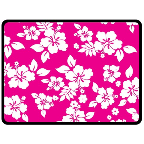 Pink Hawaiian Flowers Fleece Blanket (Large) from ArtsNow.com 80 x60  Blanket Front