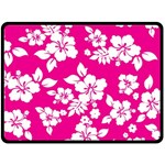 Pink Hawaiian Flowers Fleece Blanket (Large)