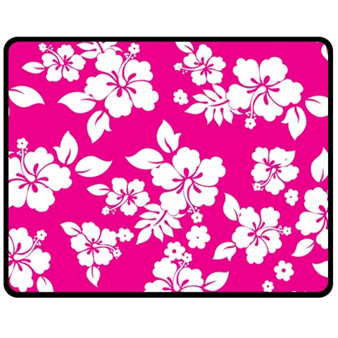 Pink Hawaiian Flowers Fleece Blanket (Medium) from ArtsNow.com 60 x50  Blanket Front