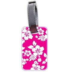 Pink Hawaiian Flowers Luggage Tag (two sides) from ArtsNow.com Back