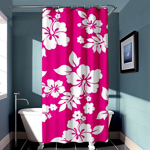 Pink Hawaiian Flowers Shower Curtain 36  x 72  (Stall) from ArtsNow.com Curtain(36 X72 ) - 33.26 x66.24  Curtain(36 X72 )