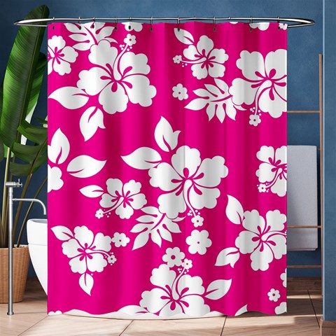 Pink Hawaiian Flowers Shower Curtain 60  x 72  (Medium) from ArtsNow.com 60 x72  Curtain