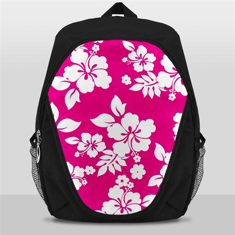 Pink Hawaiian Flowers Backpack Bag from ArtsNow.com Front