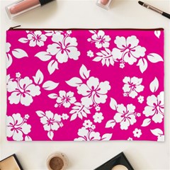 Pink Hawaiian Flowers Cosmetic Bag (XXXL) from ArtsNow.com Front