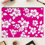 Pink Hawaiian Flowers Cosmetic Bag (XXXL)