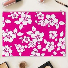 Pink Hawaiian Flowers Cosmetic Bag (XXXL) from ArtsNow.com Back