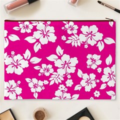 Pink Hawaiian Flowers Cosmetic Bag (XXXL) from ArtsNow.com Back