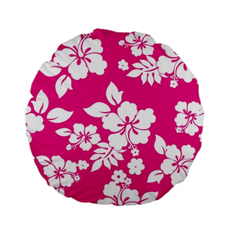 Pink Hawaiian Flowers Standard 15  Premium Round Cushion  from ArtsNow.com Front