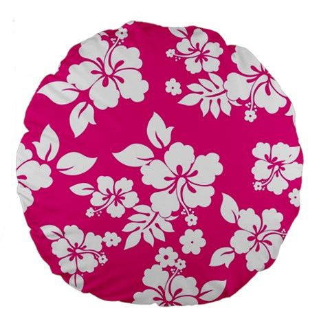 Pink Hawaiian Flowers Large 18  Premium Round Cushion  from ArtsNow.com Front