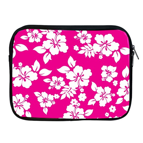 Pink Hawaiian Flowers Apple iPad Zipper Case from ArtsNow.com Front