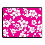 Pink Hawaiian Flowers Double Sided Fleece Blanket (Small)