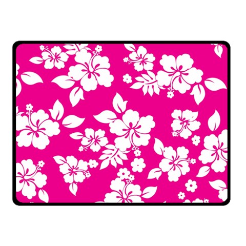 Pink Hawaiian Flowers Double Sided Fleece Blanket (Small) from ArtsNow.com 45 x34  Blanket Back