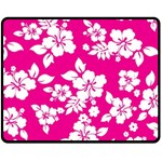 Pink Hawaiian Flowers Double Sided Fleece Blanket (Medium)