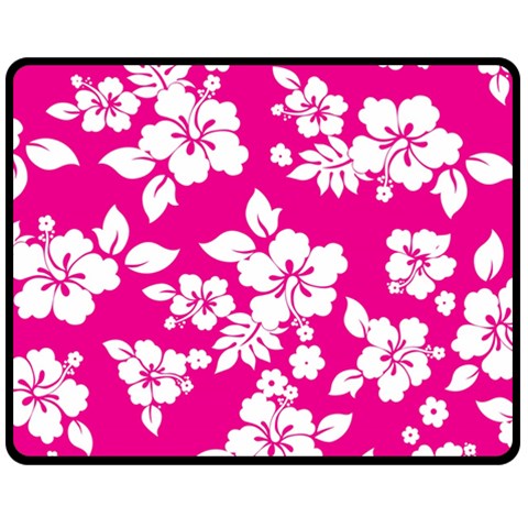 Pink Hawaiian Flowers Double Sided Fleece Blanket (Medium) from ArtsNow.com 58.8 x47.4  Blanket Back