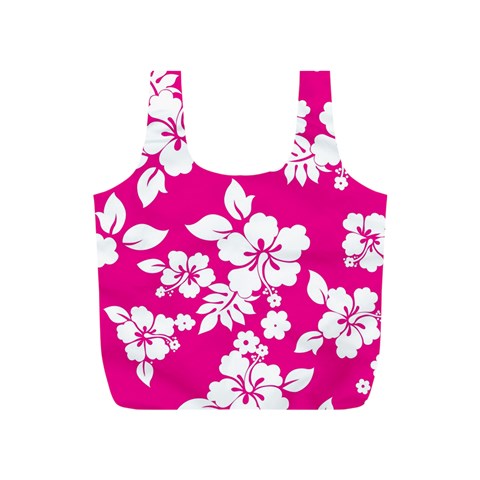 Pink Hawaiian Flowers Full Print Recycle Bag (S) from ArtsNow.com Front