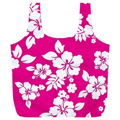 Pink Hawaiian Flowers Full Print Recycle Bag (XL) from ArtsNow.com Front