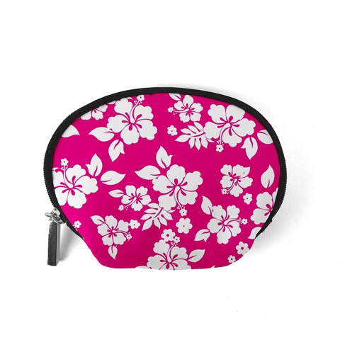 Pink Hawaiian Flowers Accessory Pouch (Small) from ArtsNow.com Back