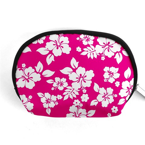 Pink Hawaiian Flowers Accessory Pouch (Medium) from ArtsNow.com Front