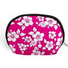 Pink Hawaiian Flowers Accessory Pouch (Medium) from ArtsNow.com Front