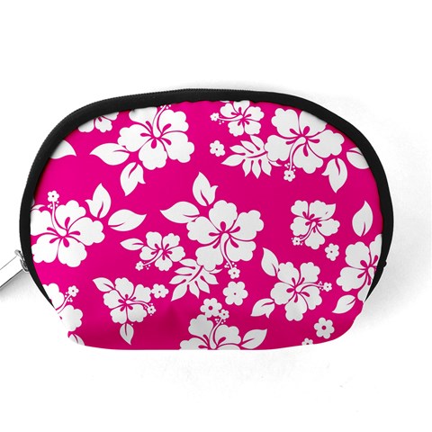 Pink Hawaiian Flowers Accessory Pouch (Medium) from ArtsNow.com Back