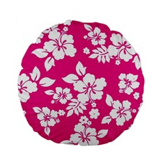 Pink Hawaiian Flowers Standard 15  Premium Flano Round Cushion  from ArtsNow.com Front