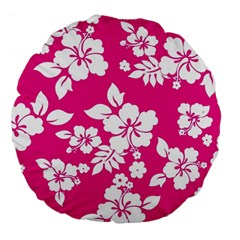 Pink Hawaiian Flowers Large 18  Premium Flano Round Cushion  from ArtsNow.com Front