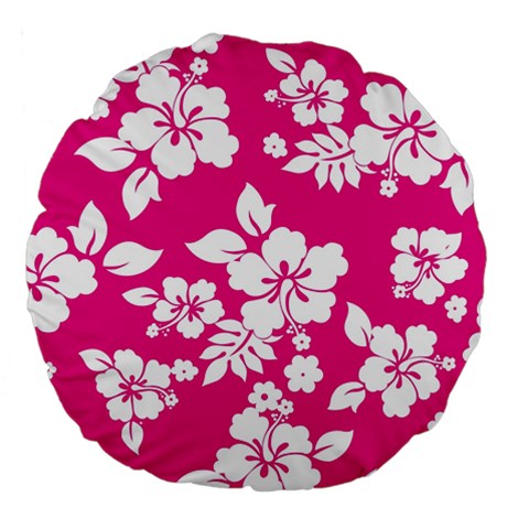 Pink Hawaiian Flowers Large 18  Premium Flano Round Cushion  from ArtsNow.com Back