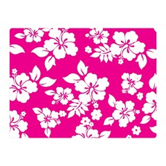 Pink Hawaiian Flowers Double Sided Flano Blanket (Mini) from ArtsNow.com 35 x27  Blanket Front